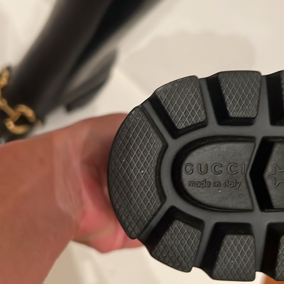 New Gucci Horsebit Tall Rain Boots Black Italy Size 38 - Picture 10 of 16